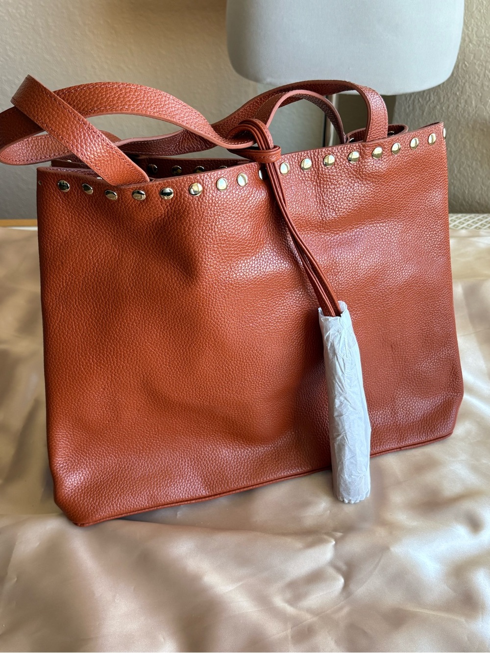 Laggo Genuine Leather Shoulder Tote Bag 14 x 11” x 6” new